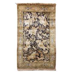 Oriental silk carpet. GHOM/IRAN, 20th century, 177x108 cm.