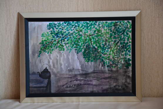 “Improvisation. The Chinese theme....for tea people” Paper Watercolor Landscape painting 2014 - photo 1