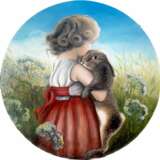Заячий луг Масло на холсте на подрамнике Oil paint Realism милые животные Germany 2023 - photo 1