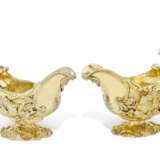 A PAIR OF GEORGE II SILVER-GILT CREAM BOATS - photo 1