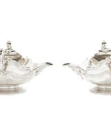 A PAIR OF GEORGE I SILVER SAUCEBOATS