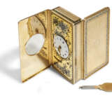 A SWISS ENAMELLED GOLD MUSICAL SNUFF-BOX WITH A WATCH - фото 3