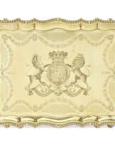 A GEORGE IV SILVER-GILT TWO-HANDLED TRAY FROM THE NORTHUMBERLAND SERVICE