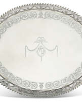 A GEORGE III SILVER LARGE TRAY