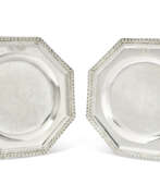 David Willaume I. A PAIR OF GEORGE II SILVER OCTAGONAL SECOND-COURSE DISHES