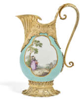 A REGENCY SILVER-GILT MOUNTED MEISSEN PORCELAIN CREAM-JUG