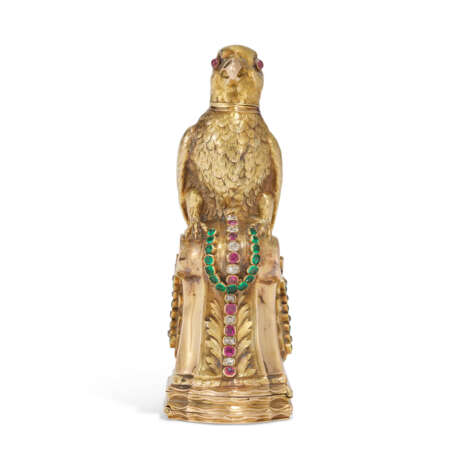A CONTINENTAL JEWELLED GOLD SCENT-BOTTLE AND COMPACT - фото 2
