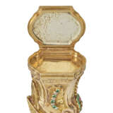 A CONTINENTAL JEWELLED GOLD SCENT-BOTTLE AND COMPACT - фото 4