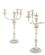 Richard Cooke. A PAIR OF GEORGE III SILVER FOUR-LIGHT CANDELABRA