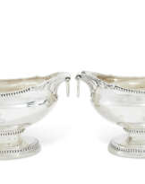 A PAIR OF GEORGE III SILVER DOUBLE-LIPPED SAUCEBOATS