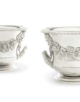 A PAIR OF REGENCY SILVER WINE COOLERS