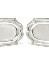 A PAIR OF GEORGE II SILVER MEAT DISHES