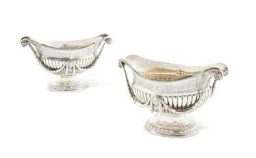 A PAIR OF GEORGE III SILVER SAUCEBOATS FROM THE PAGET SERVICE