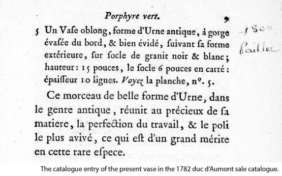 A LOUIS XVI GREEN PORPHYRY VASE - Foto 9
