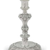 A SET OF FOUR GEORGE II SILVER TWO-LIGHT CANDELABRA - фото 10