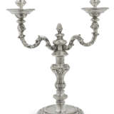 A SET OF FOUR GEORGE II SILVER TWO-LIGHT CANDELABRA - фото 11
