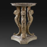 AN ITALIAN GRAND TOUR POLYCHROME MARBLE AND ALABASTER TRIPOD TABLE INCORPORATING THREE ANCIENT ROMAN TRAPEZOPHORI AND A LABRUM - Foto 1