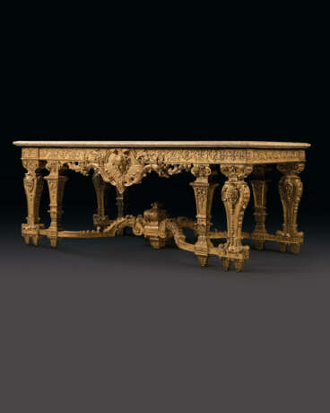 A ROYAL LOUIS XIV GILTWOOD CONSOLE TABLE - photo 2