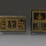 A LATE LOUIS XVI ORMOLU-MOUNTED JAPANESE LACQUER AND EBONY COMMODE A VANTAUX AND SECRETAIRE - фото 1