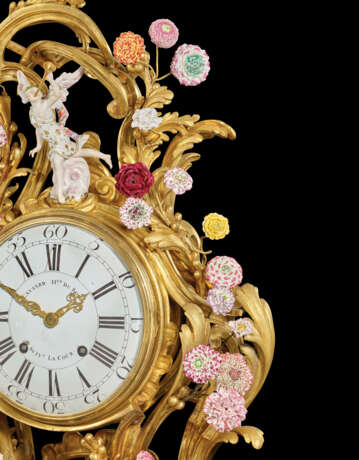 A MONUMENTAL LOUIS XV ORMOLU AND MEISSEN AND FRENCH PORCELAIN CLOCK - Foto 15
