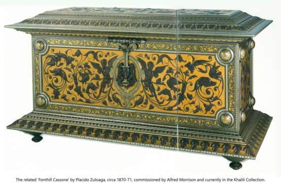 A SPANISH GOLD AND SILVER-DAMASCENED STEEL JEWEL CASKET - photo 14