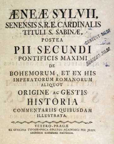 Piccolomini,A.S. (= Papst Pius II). - Foto 1