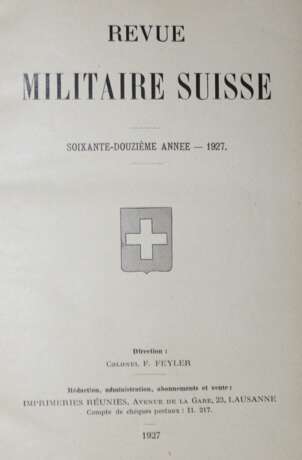 Revue militaire suisse. - фото 1