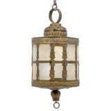 A NORTH EUROPEAN REPOUSSE-BRASS AND PIGSKIN LANTERN - фото 1