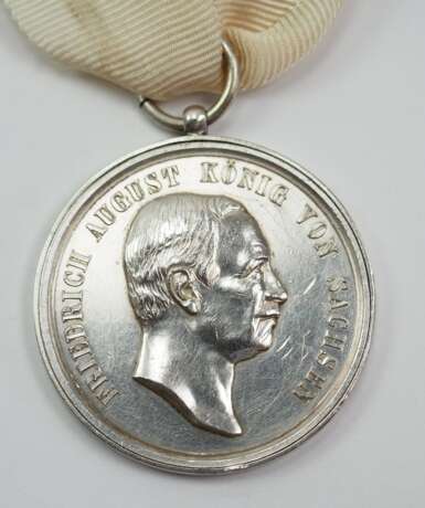 Sachsen: Silberne Medaille für Lebensrettung, Friedrich August (1904-1918). - Foto 1