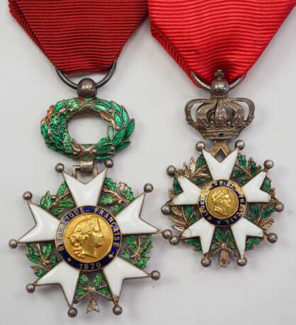 Frankreich: Orden der Ehrenlegion, 8.und 9. Modell, Ritterkreuz bzw. Reduktion. - Foto 1