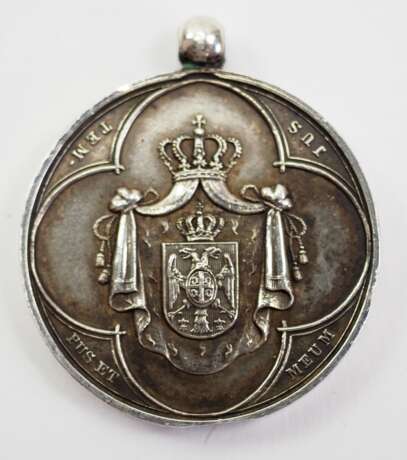 Serbien: Medaille des Königlichen Hauses, 1. Typ (1882-89), in Silber. - Foto 1