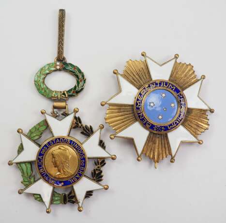 Brasilien: Nationaler Orden Kreuz des Südens, 3. Modell, 1. Typ (1932-1967), Großkreuz Satz. - Foto 1