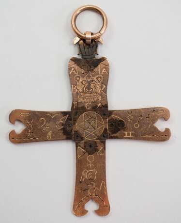 Freimaurer / Okultismus: Kultisches Kreuz aus GOLD. - photo 3