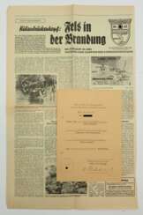 Kubanschild Urkunde für einen Obergefreiten der 14. (Pz.Jäg.)/ Grenadier Regiment 419.