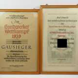 Urkundenpaar für einen Tischler Gesellen und Gausieger aus Hildesheim. - photo 1