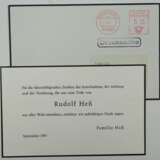 Rudolf Heß - Trauer-Dankeskarte. - фото 1