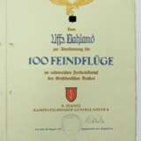 Luftwaffe: Ehrengeschenk des Kampfgeschwaders 4 "Wever" für 100 Feindflüge - Miniatur Offiziersdolchs - Damastklinge, Bernstein-Hilze. - Foto 2