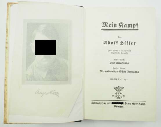 Hitler, Adolf: Mein Kampf - Hochzeitsausgabe Gemeinde Pfalzdorf, Kreis Kleve. - Foto 3