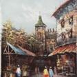 Impressionist, Blumenladen auf dem Marktplatz, um 1900.  - Auktionsarchiv