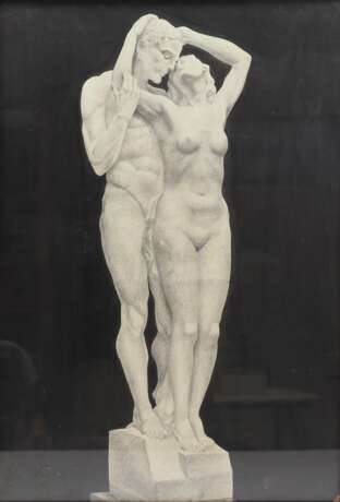 Statue Liebespaar, Bleistiftzeichnung, um 1900. - фото 1