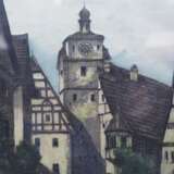 Weißer Turm in Rothenburg o. T., Radierung auf Seide. - Foto 3