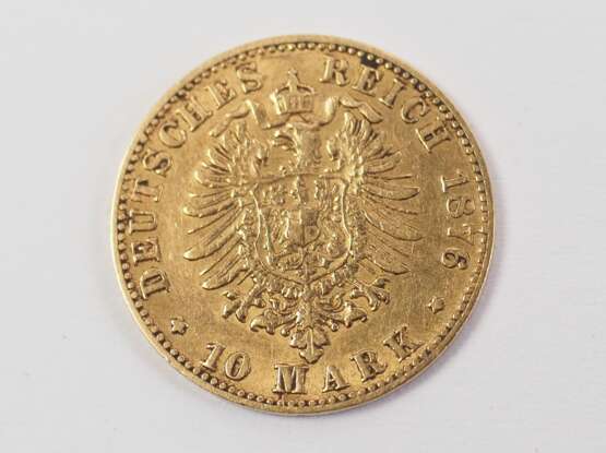 Baden: 10 Mark - Friedrich Großherzog 1876, GOLD. - фото 2