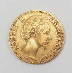 Bayern: 10 Mark - Ludwig II. 1878., GOLD. 