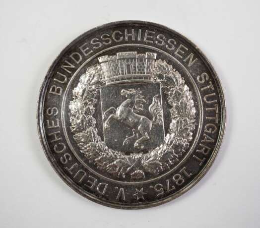 Württemberg: Medaille auf das Deutsche Bundesschiessen Stuttgart 1875. - фото 1