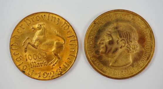 Notmünzen 1923: 10000 u. 50 Mio. Mark. - Foto 2