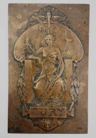Olympische Sommerspiele 1900, Paris: Bronzerelief JURY. - фото 1