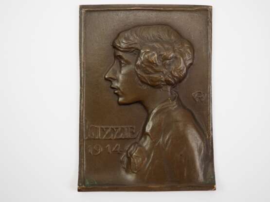 Bronzeplakette "Lizzie 1914". - фото 1