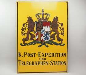 K. Post-Expedition u. Telegraphen-Station, Emaille. 