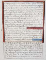 Alte spanische Handschrift auf Pergament, 1603. 