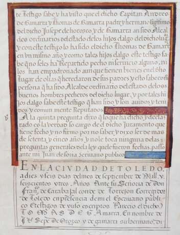 Alte spanische Handschrift auf Pergament, 1603. - Foto 1